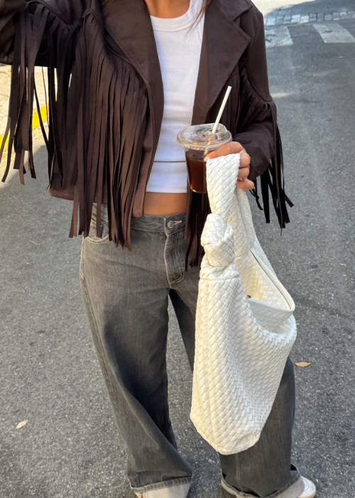 Hamala fringe jacket chocolate