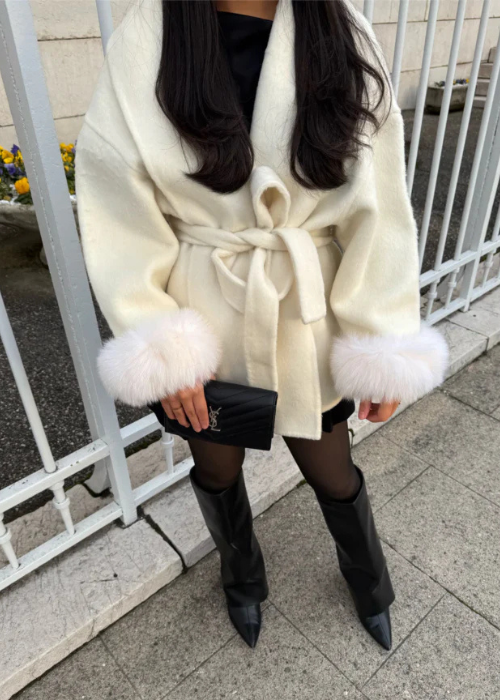 Carolina Belted Jacket white