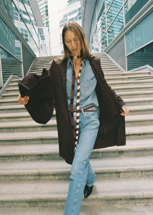 Harper Suede Coat brown