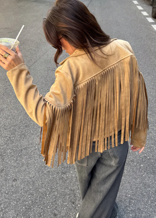 Hamala fringe jacket brown