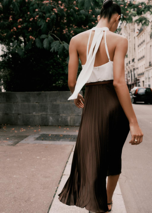 Harlow Pleated Set brown