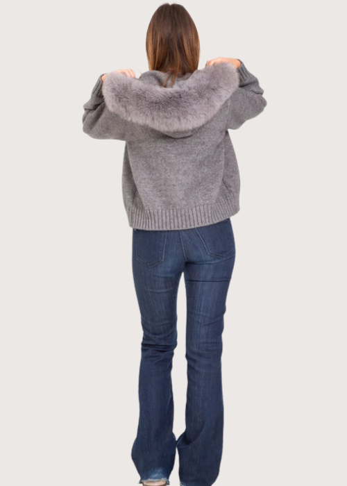 Azana Fur-Trim Jacket grey