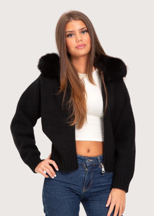 Azara Fur-Trime Jacket black